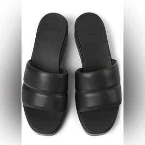 Camper Black Platform Slide Sandals